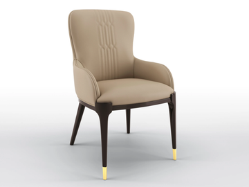 CELINE - Upholstered leather chair with armrests by BRUNO ZAMPA - view 2